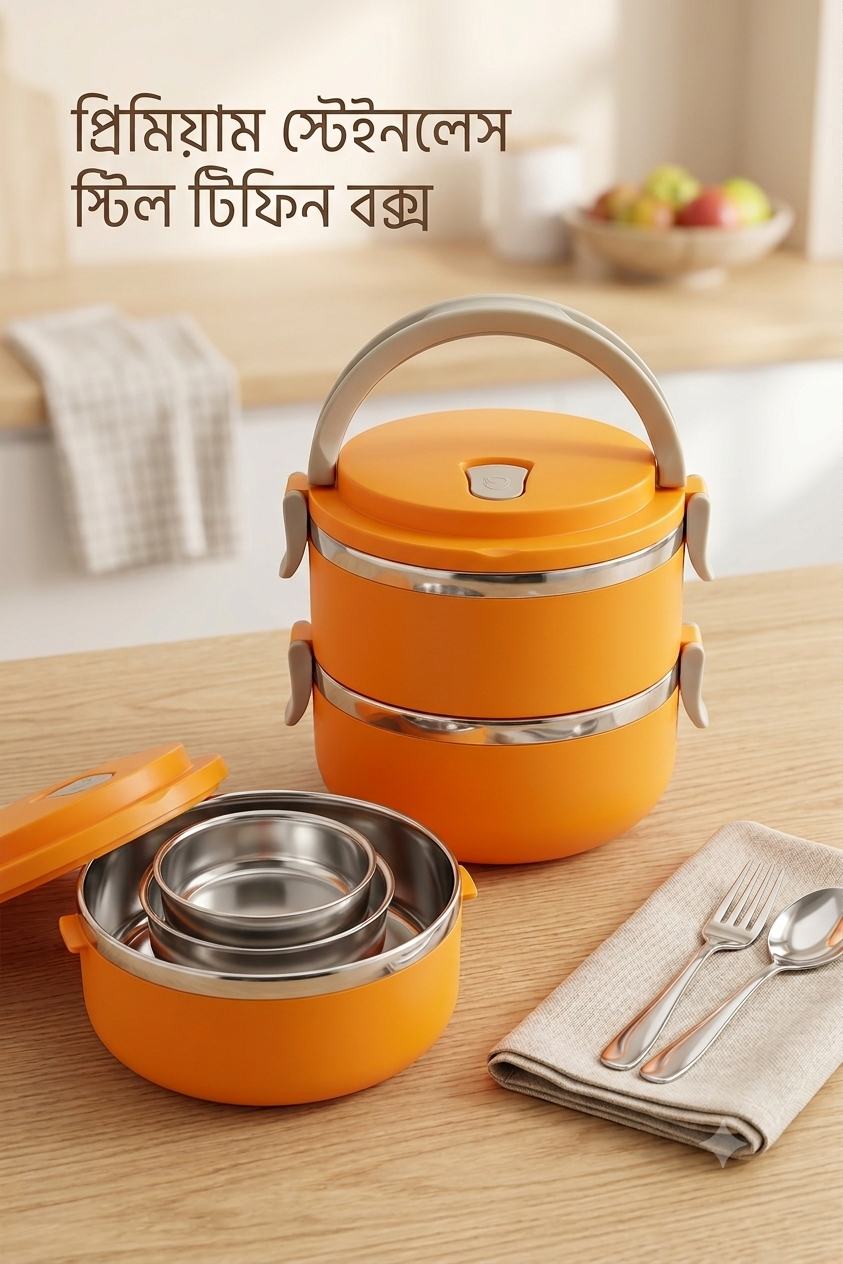 3 Layer Stainless Steel Tiffin Box