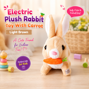 Electric Plush Rabbit Toy With Carrot ( Grey)